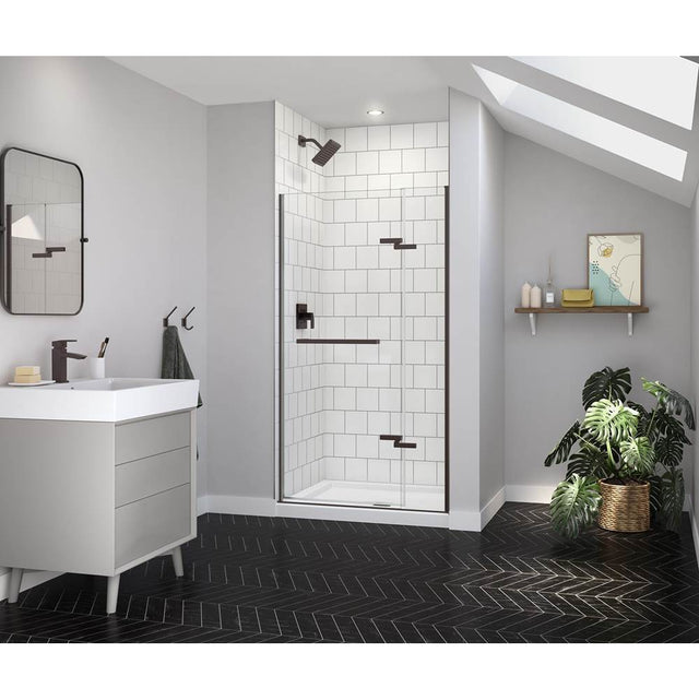 Maax - Reveal Sleek 71 38-41 x 71 1/2 in. 8 mm Pivot Shower Door for Alcove Installation with Clear glass in Dark Bronze