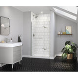 Maax - Reveal Sleek 71 38-41 x 71 1/2 in. 8mm Pivot Shower Door for Alcove Installation with Clear glass in Brushed Nickel