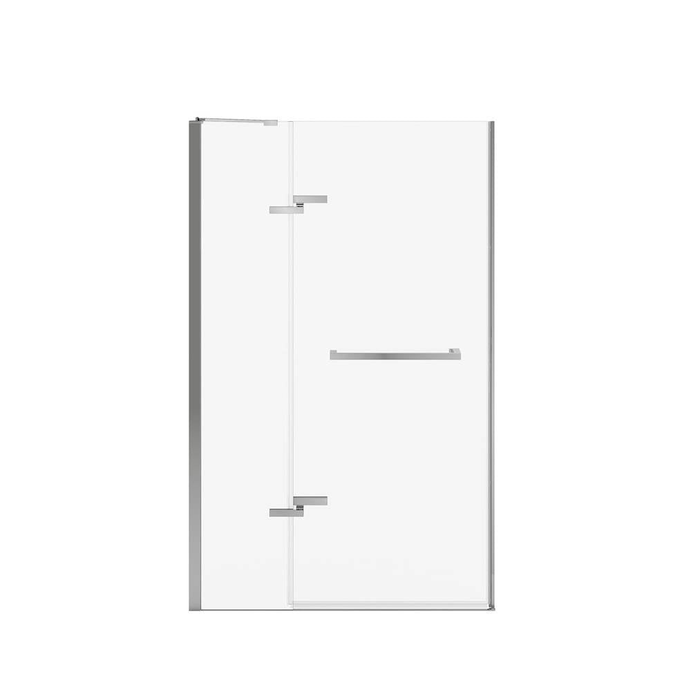Reveal Sleek 71 41 1/2-44 1/2 x 71 1/2 in. 8mm Pivot Shower Door for Alcove Installation with Clear glass in Chrome