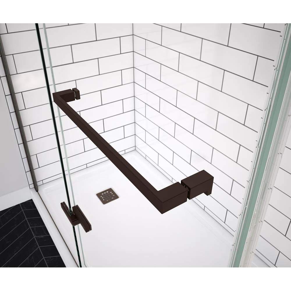 Reveal Sleek 71 41 1/2-44 1/2 x 71 1/2 in. 8 mm Pivot Shower Door for Alcove Installation with Clear glass in Dark Bronze