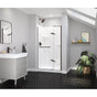 Maax - Reveal Sleek 71 41 1/2-44 1/2 x 71 1/2 in. 8 mm Pivot Shower Door for Alcove Installation with Clear glass in Dark Bronze