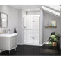 Maax - Reveal Sleek 71 44-47 x 71 1/2 in. 8mm Pivot Shower Door for Alcove Installation with Clear glass in Brushed Nickel