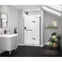Maax - Reveal Sleek 71 44-47 x 71 1/2 in. 8mm Pivot Shower Door for Alcove Installation with Clear glass in Matte Black