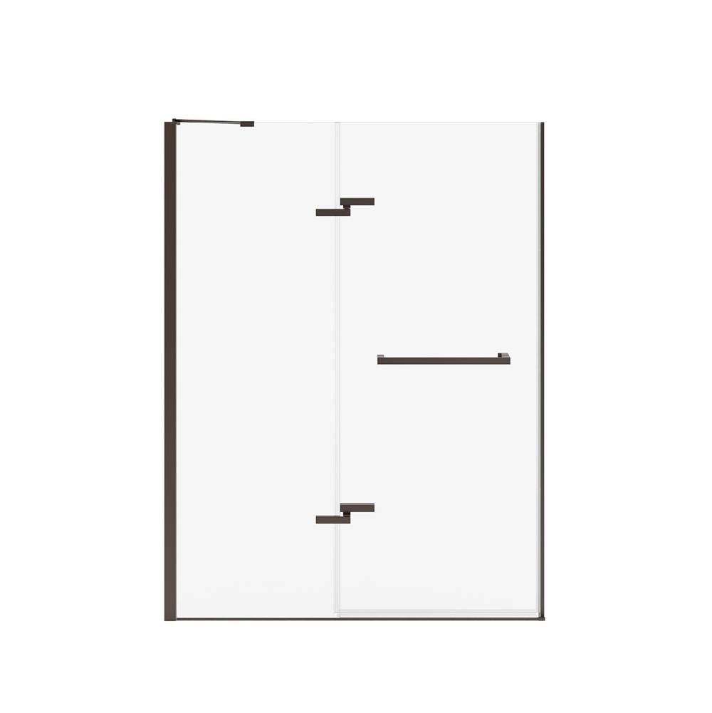 Reveal Sleek 71 51 1/2-54 1/2 x 71 1/2 in. 8 mm Pivot Shower Door for Alcove Installation with Clear glass in Dark Bronze