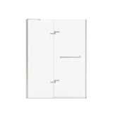 Reveal Sleek 71 51 1/2-54 1/2 x 71 1/2 in. 8mm Pivot Shower Door for Alcove Installation with Clear glass in Brushed Nickel