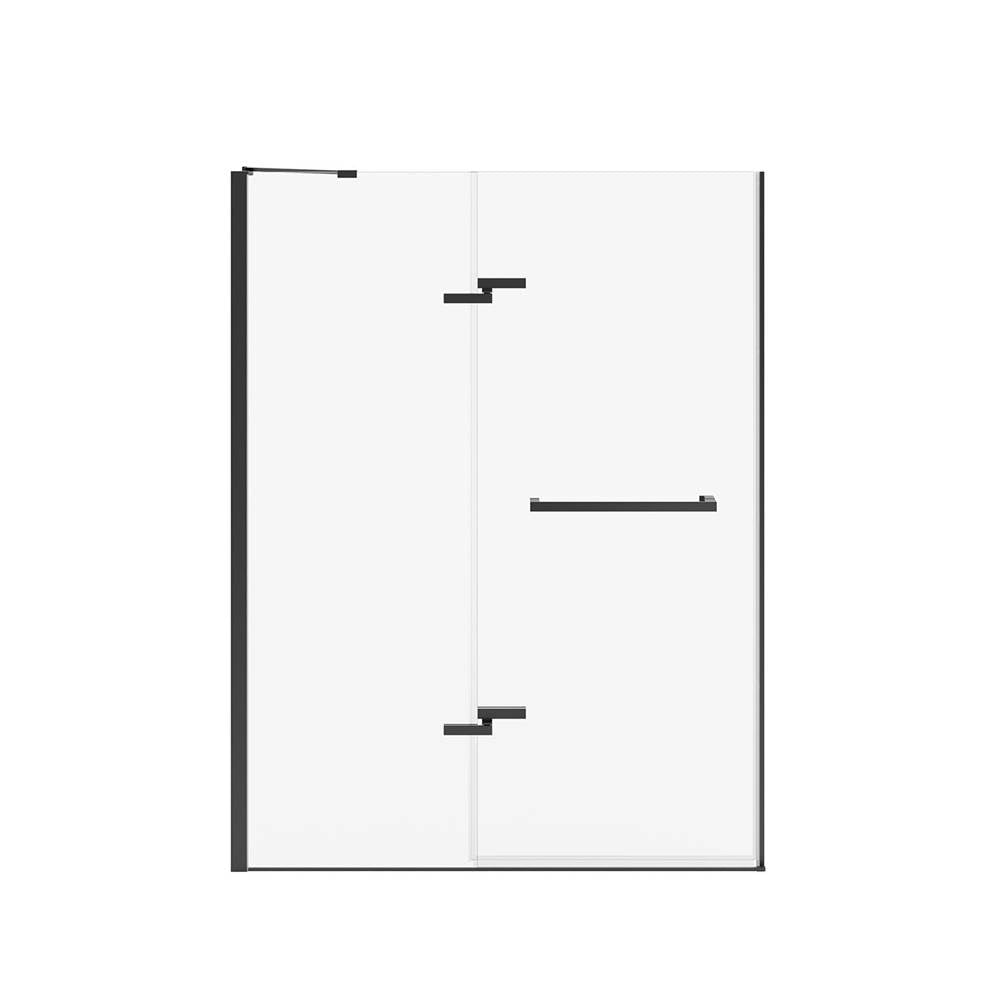 Reveal Sleek 71 51 1/2-54 1/2 x 71 1/2 in. 8mm Pivot Shower Door for Alcove Installation with Clear glass in Matte Black