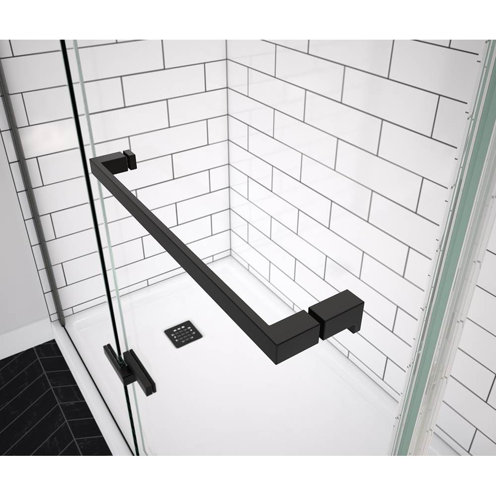 Reveal Sleek 71 51 1/2-54 1/2 x 71 1/2 in. 8mm Pivot Shower Door for Alcove Installation with Clear glass in Matte Black