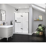 Maax - Reveal Sleek 71 51 1/2-54 1/2 x 71 1/2 in. 8mm Pivot Shower Door for Alcove Installation with Clear glass in Matte Black