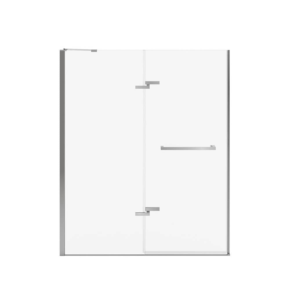Reveal Sleek 71 56-59 x 71 1/2 in. 8mm Pivot Shower Door for Alcove Installation with Clear glass in Chrome