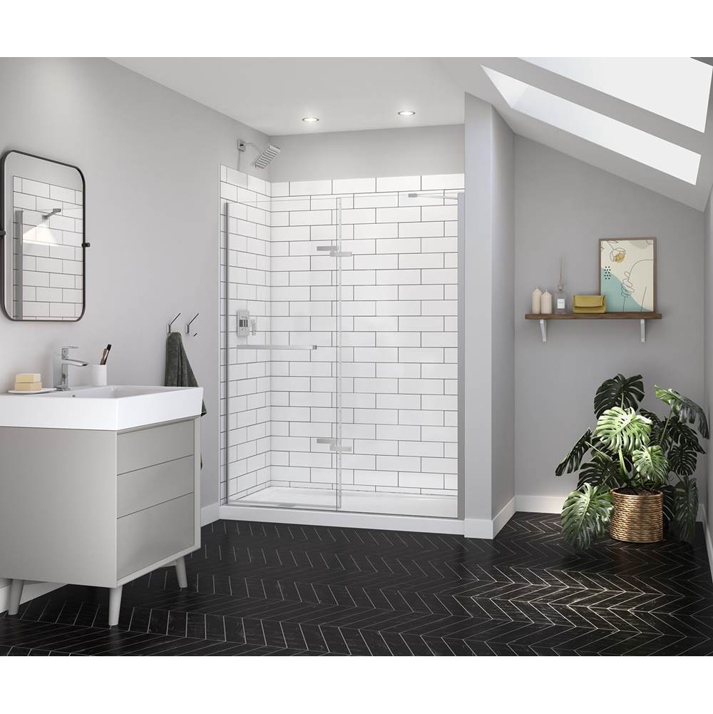 Maax - Reveal Sleek 71 56-59 x 71 1/2 in. 8mm Pivot Shower Door for Alcove Installation with Clear glass in Chrome