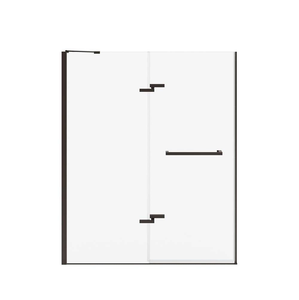 Reveal Sleek 71 56-59 x 71 1/2 in. 8 mm Pivot Shower Door for Alcove Installation with Clear glass in Dark Bronze