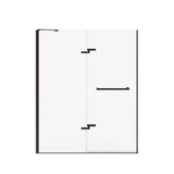 Reveal Sleek 71 56-59 x 71 1/2 in. 8 mm Pivot Shower Door for Alcove Installation with Clear glass in Dark Bronze