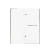 Reveal Sleek 71 56-59 x 71 1/2 in. 8mm Pivot Shower Door for Alcove Installation with Clear glass in Brushed Nickel