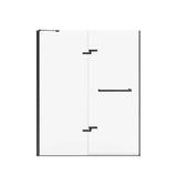 Reveal Sleek 71 56-59 x 71 1/2 in. 8mm Pivot Shower Door for Alcove Installation with Clear glass in Matte Black