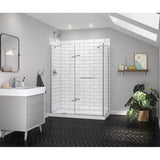 Reveal Sleek 71 Return Panel for 32 in. Base with Clear glass in Chrome