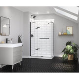 Reveal Sleek 71 Return Panel for 32 in. Base with Clear glass in Matte Black
