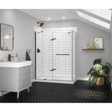 Reveal Sleek 71 Return Panel for 34 in. Base with Clear glass in Dark Bronze