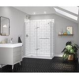 Reveal Sleek 71 Return Panel for 34 in. Base with Clear glass in Brushed Nickel