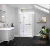 Reveal Sleek 71 Return Panel for 34 in. Base with Clear glass in Brushed Nickel