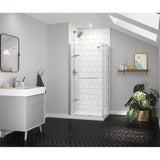 Reveal Sleek 71 Return Panel for 36 in. Base with Clear glass in Chrome
