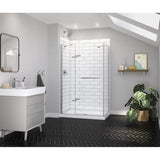 Reveal Sleek 71 Return Panel for 36 in. Base with Clear glass in Chrome