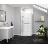 Reveal Sleek 71 Return Panel for 36 in. Base with Clear glass in Brushed Nickel