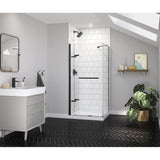 Reveal Sleek 71 Return Panel for 36 in. Base with Clear glass in Matte Black