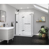 Reveal Sleek 71 Return Panel for 36 in. Base with Clear glass in Matte Black