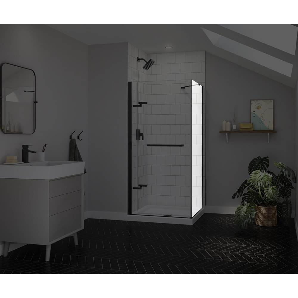 Maax - Reveal Sleek 71 Return Panel for 36 in. Base with Clear glass in Matte Black