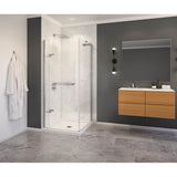 Capella 78 32.5-35.5 x 78 in. 8 mm Pivot Shower Door for Alcove Installation with GlassShield glass in Chrome