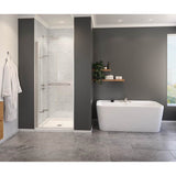 Maax - Capella 78 32.5-35.5 x 78 in. 8 mm Pivot Shower Door for Alcove Installation with GlassShield glass in Brushed Nickel