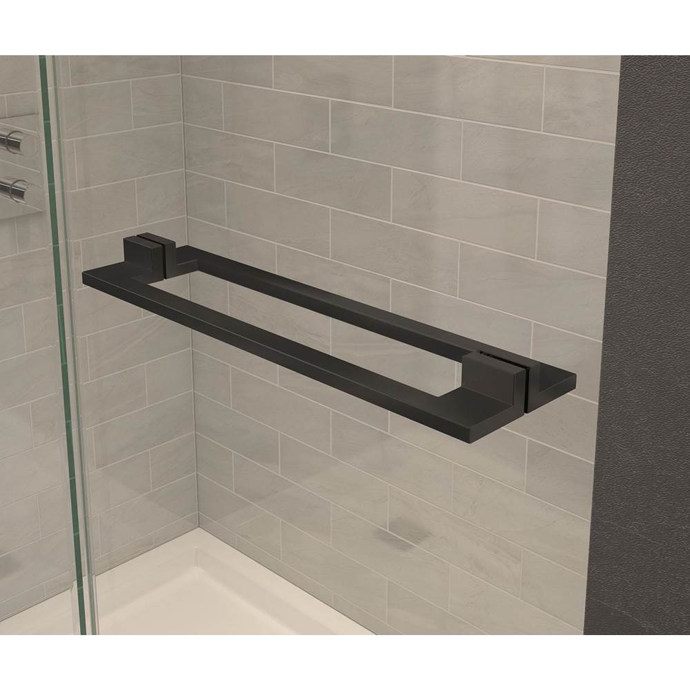 Capella 78 32.5-35.5 x 78 in. 8 mm Pivot Shower Door for Alcove Installation with GlassShield glass in Matte Black
