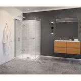Capella 78 44-47 x 78 in. 8 mm Pivot Shower Door for Alcove Installation with GlassShield glass in Chrome