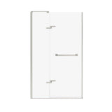 Capella 78 44-47 x 78 in. 8 mm Pivot Shower Door for Alcove Installation with GlassShield glass in Brushed Nickel