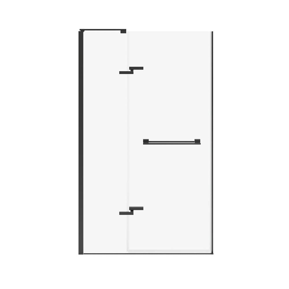 Capella 78 44-47 x 78 in. 8 mm Pivot Shower Door for Alcove Installation with GlassShield glass in Matte Black