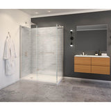 Capella 78 56-59 x 78 in. 8 mm Pivot Shower Door for Alcove Installation with GlassShield glass in Brushed Nickel
