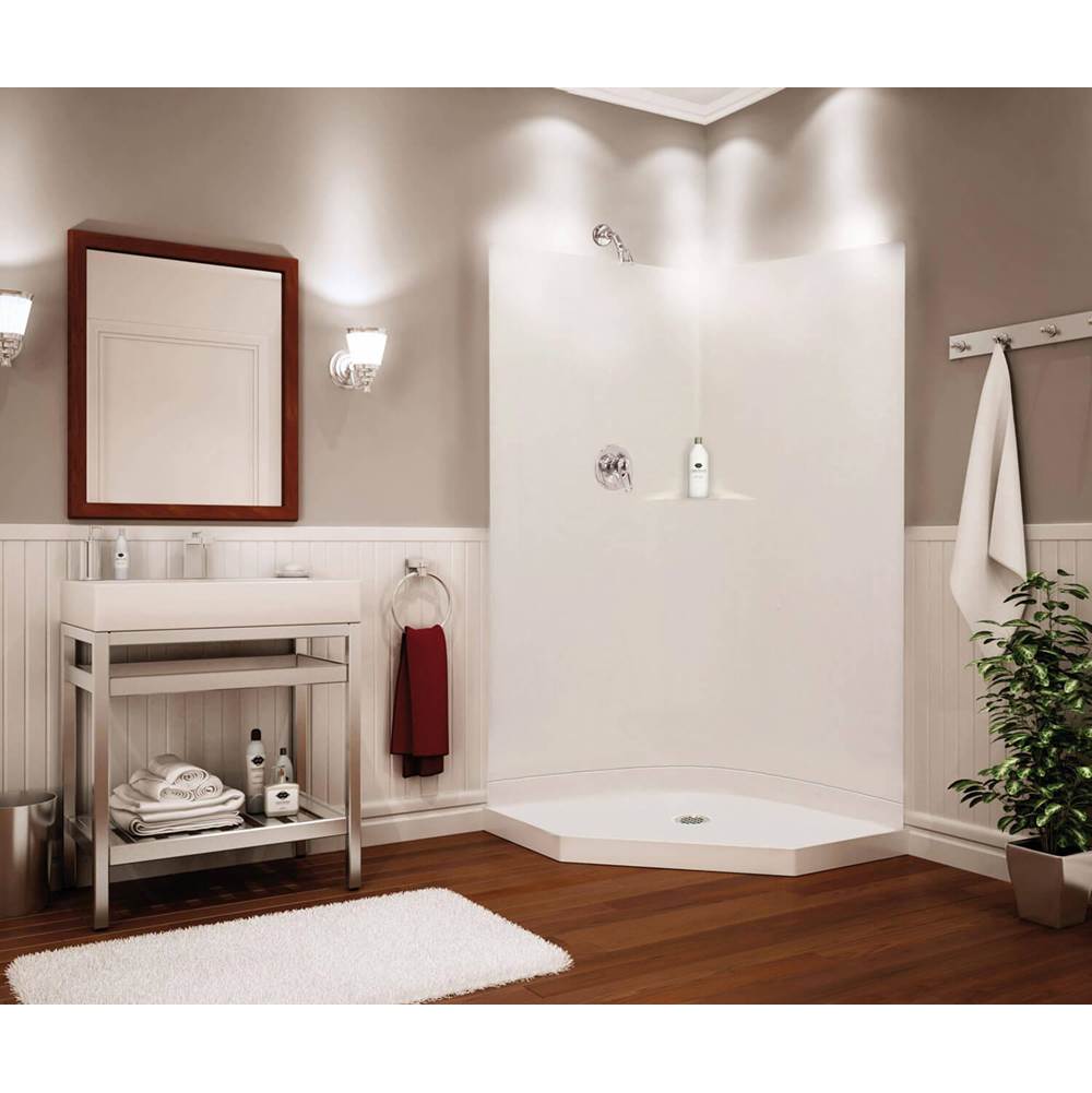 Maax - SECCSS36 38 x 38 AcrylX Corner Center Drain Two-Piece Shower in White - White