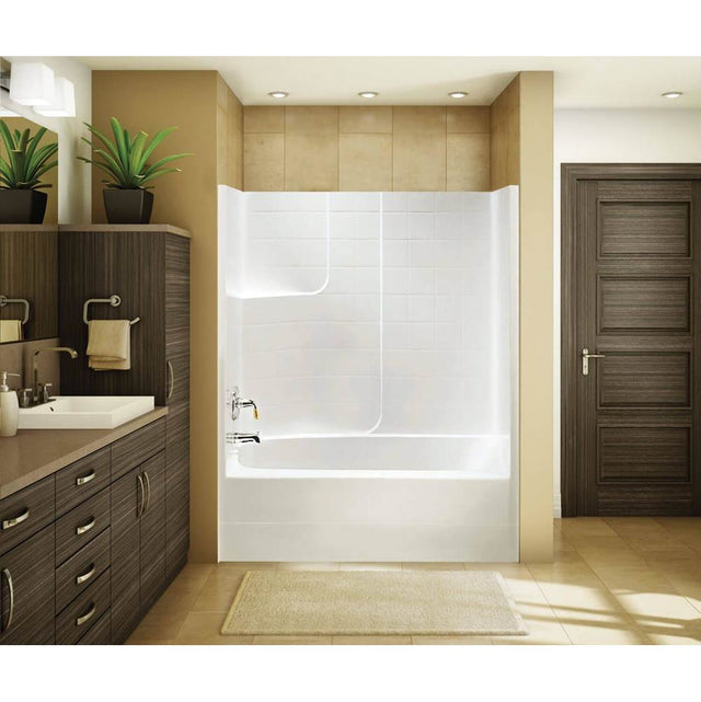 Maax - TSTEA62 60 x 31 AcrylX Alcove Left-Hand Drain One-Piece Tub Shower in White - White
