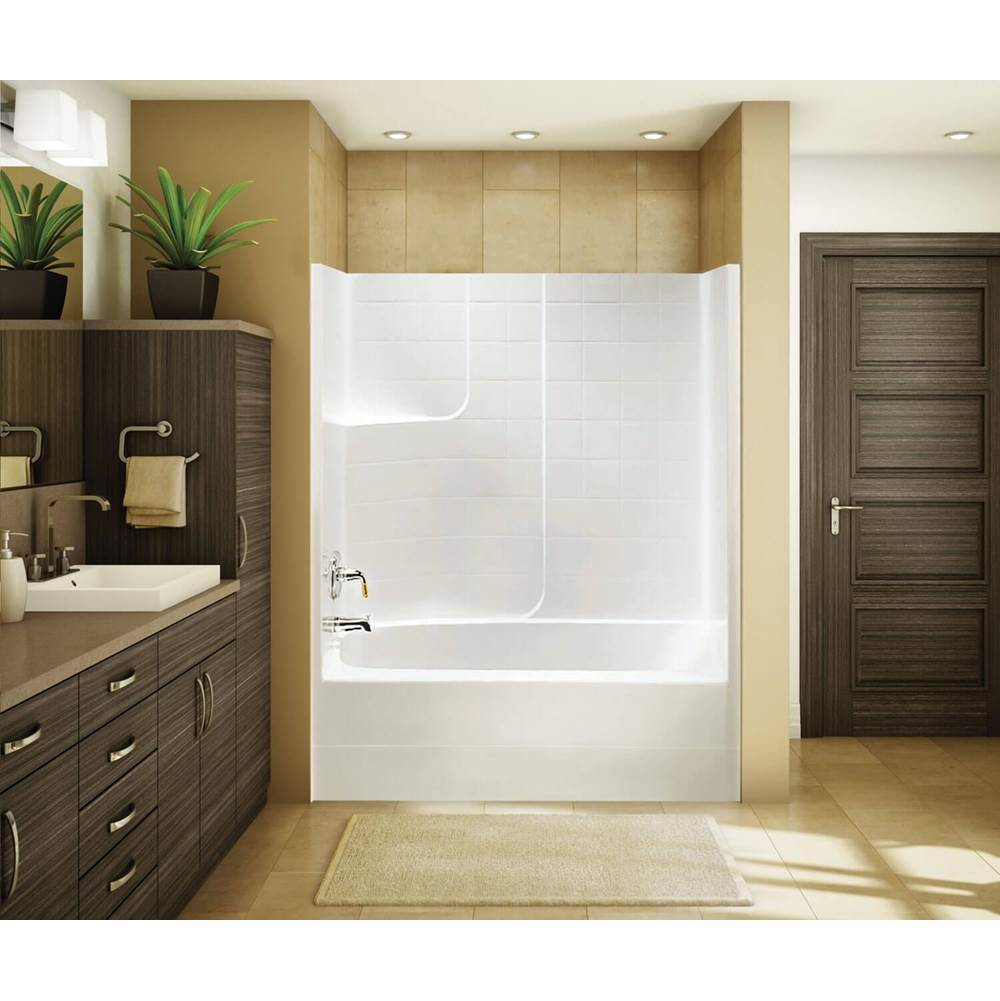 Maax - TSTEA63 60 x 34 AcrylX Alcove Left-Hand Drain One-Piece Tub Shower in White - White