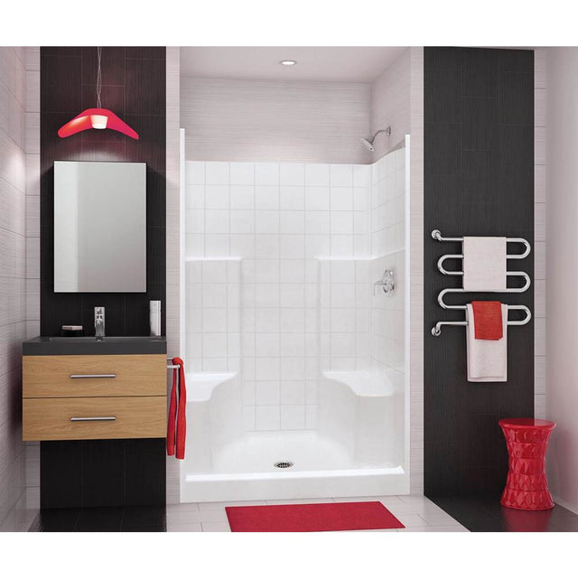 Maax - SST3648 AcrylX Alcove Center Drain One-Piece Shower in White - White