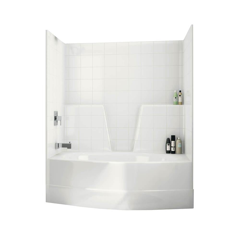 TSOT6042 AcrylX Alcove Left-Hand Drain One-Piece Tub Shower in White