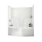 TSOT6042 AcrylX Alcove Left-Hand Drain One-Piece Tub Shower in White