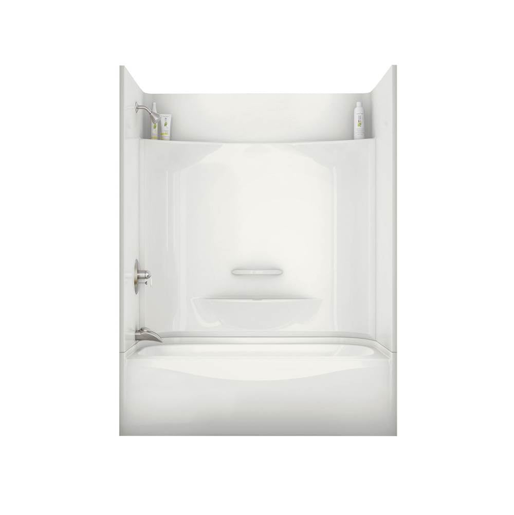 KDTS 3060 AcrylX Alcove Left-Hand Drain Four-Piece Tub Shower in White