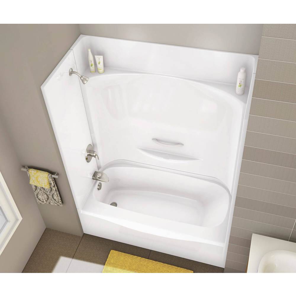 KDTS 3060 AFR AcrylX Alcove Left-Hand Drain Four-Piece Tub Shower in White