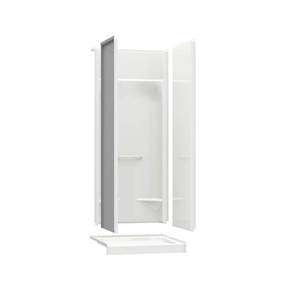 KDS 3232 AcrylX Alcove Center Drain Four-Piece Shower in White