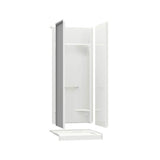 KDS 3232 AFR AcrylX Alcove Center Drain Four-Piece Shower in White