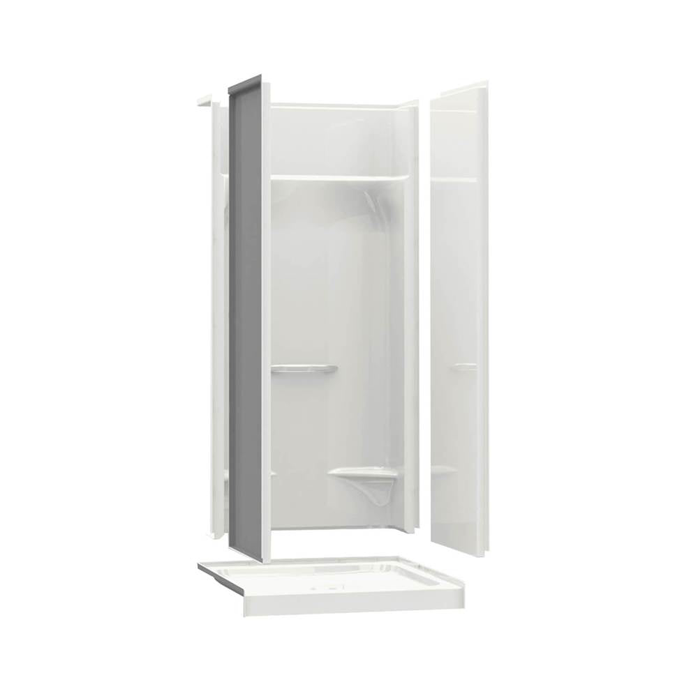 KDS 3636 AcrylX Alcove Center Drain Four-Piece Shower in White