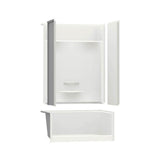 KDS 3448 AFR AcrylX Alcove Center Drain Four-Piece Shower in White