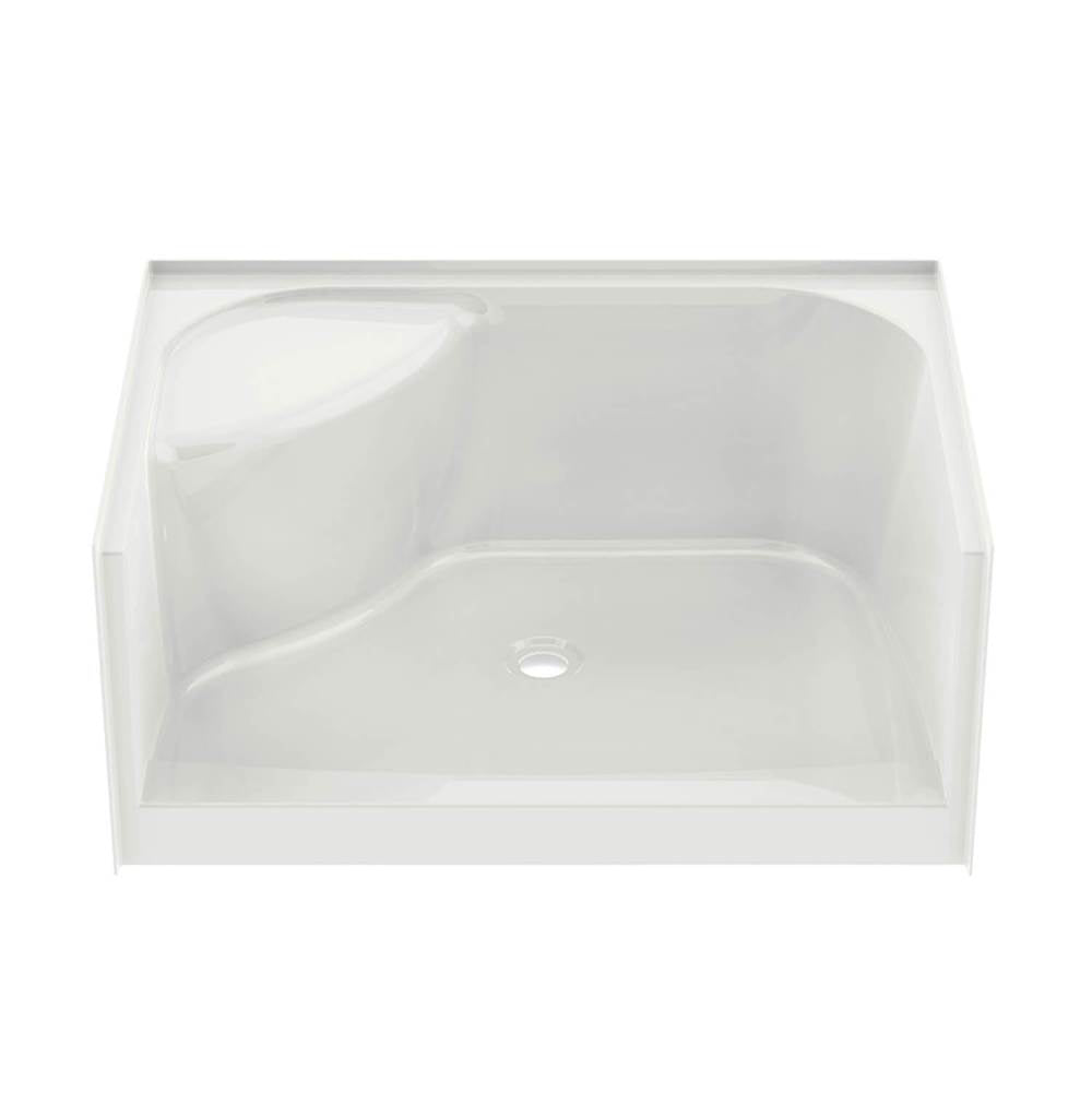 SPS 3448 AFR AcrylX Alcove Shower Base with Center Drain in White
