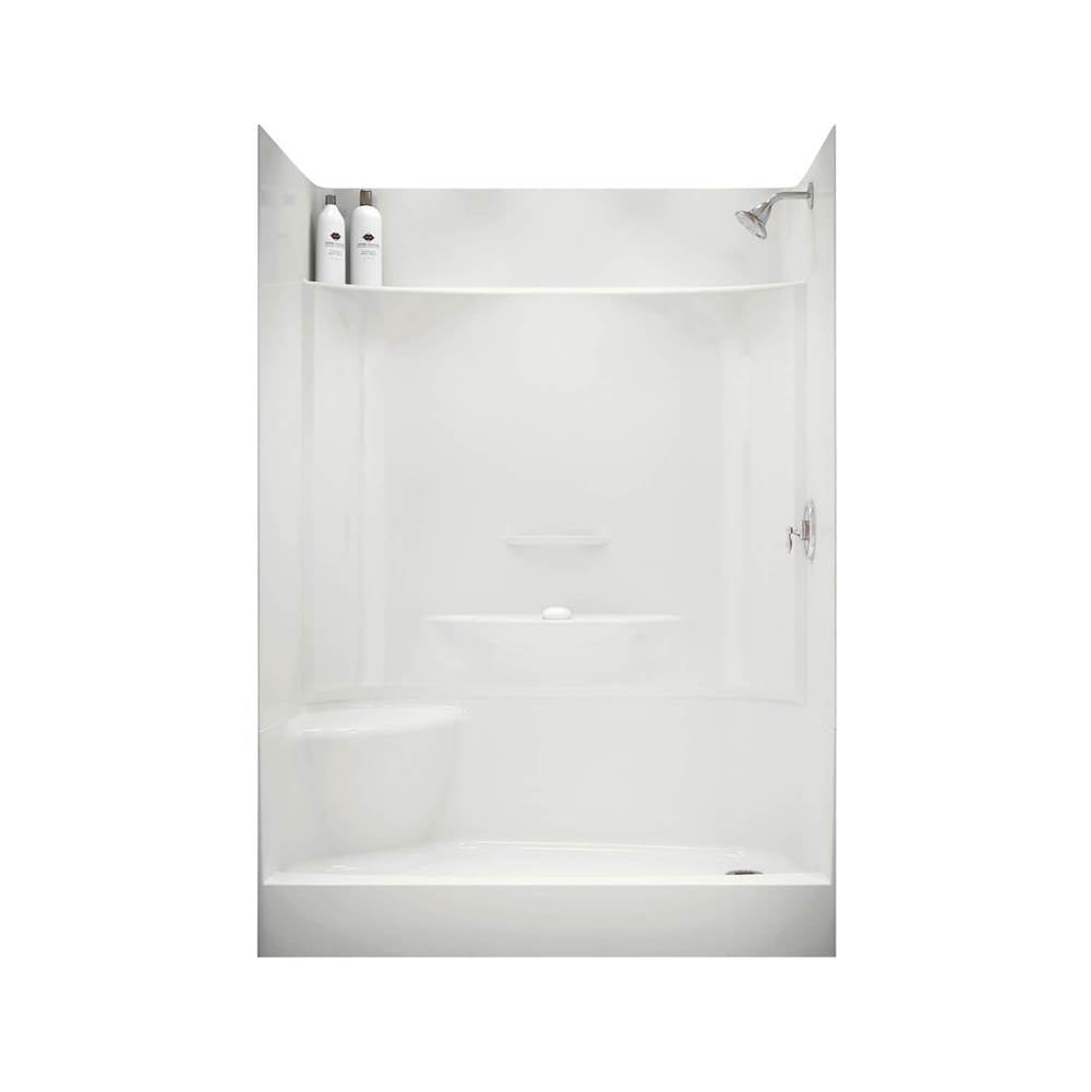 KDS 3460 AcrylX Alcove Center Drain Four-Piece Shower in White